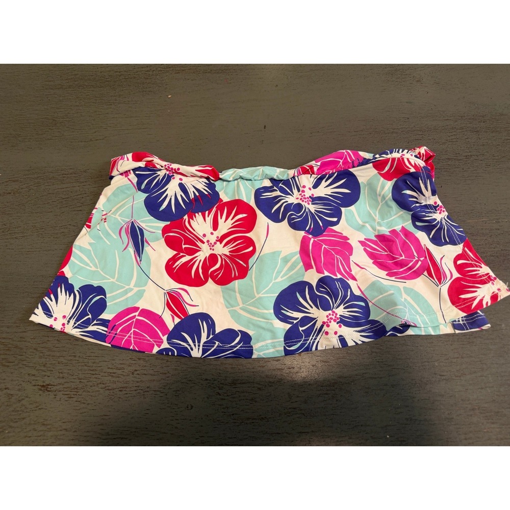 Carve Designs Tropical Floral Swim Skirt Pink Blue XS NWOT